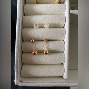 ✨Real 18k Japan stud dangling earrings✨ Insta:@Emaysjewels